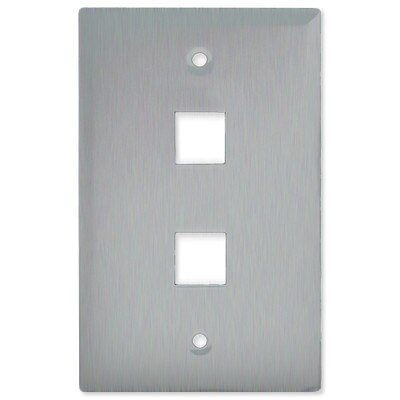 On-Q/Legrand Keystone Wallplate, 1-Gang, 2-Port